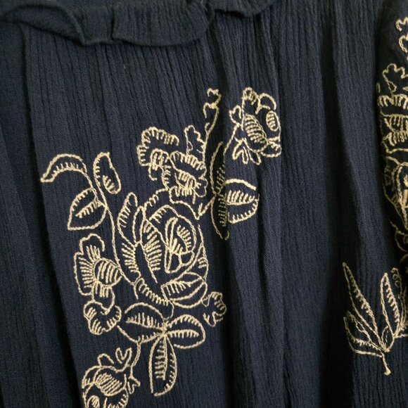 Lulus No One Like You Dark Blue Embroidered Shift Dress Size S - Picture 6 of 10